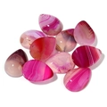 Polished water drop banded agate stones in pink and purple hues for DIY jewelry - Rose Agate 10x14 (T20141)