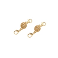 Close-up of golden magnetic jewelry clasps with rhinestones and lobster claws - 10mm / Gold