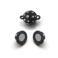 Gunmetal magnetic clasp with sparkling rhinestones for DIY vintage bracelet jewelry - 10mm / Gun Black