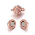 8-12mm Magnetverschluss in Roségold mit Strasssteinen für DIY Armbänder und Ketten - Roségold