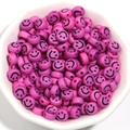 7mm rose red acrylic smiley face beads for DIY bracelet making and crafts - 100 Pieces/Pack / Rose Red