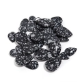 Teardrop snowflake obsidian cabochon stone with polished finish for DIY jewelry - Snowflake Obsidian 10x14 (T20141)