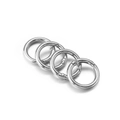 Vierer-Set silberne runde Metall-Karabinerhaken für DIY-Taschen und Schlüsselanhänger - 18mm Durchmesser 3.5mm Dicke / Silber
