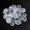 Pear-shaped translucent white crystal quartz gemstones for DIY jewelry making - White Crystal 10x14 (T20141)