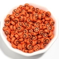 7mm orange acrylic smiley face beads for DIY children's bracelets and crafts - 100 Pieces/Pack / Orange