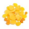 Polished teardrop natural crystal beads in bright yellow and orange for DIY jewelry - Yellow Jade 10x14 (T20141)