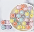 Πολύχρωμες ματ ακρυλικές χάντρες macaron για χειροποίητα κοσμήματα DIY - Ματ Μπάλα / 50 Τεμάχια