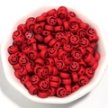 7mm red acrylic smiley face beads for DIY children's bracelet and jewelry making - 100 Pieces/Pack / Red