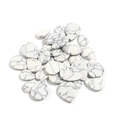 Polished teardrop-shaped white howlite gemstone with natural black marble veins for DIY jewelry - White Turquoise 10x14 (T20141)