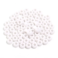 Gros plan de perles pony blanches 9x6mm en acrylique à large trou pour bijoux DIY - 200 Pièces/Paquet (9x6mm) / Blanc