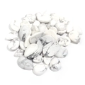 Polished teardrop-shaped white howlite stone cabochons with grey marble veins - Howlite 10x14 (T20141)