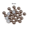 Brown ABS faux half round pearls with flat back for DIY jewelry making accessories - 2mm (500 Pieces) / Coffee