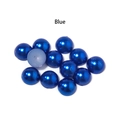 Flatback half-round ABS pearls in glossy blue finish for DIY craft accessories - 2mm (500 Pieces) / Blue