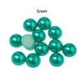 Flatback half-round ABS green imitation pearls for DIY jewelry making and crafts - 2mm (500 Pieces) / Green