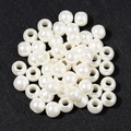 Perline finte bianco crema con foro grande per creazione di gioielli fai da te - Perla Rotonda in Perla Artificiale da 12mm (Confezione da 50) / Bianco avorio