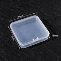 Square transparent PP plastic box 74x74x18mm with secure flip-top lid closure - Square Box Style 9