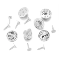Chiusure a farfalla in argento e spilli per accessori per la creazione di gioielli fai-da-te - Argento / Rame (11*55 Mm)