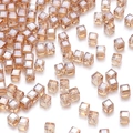 Faceted champagne gold crystal glass cube beads for DIY handmade jewelry crafts - 4mm / Amber Gold