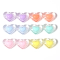 Bunte Makronen-Acrylperlen in Herzform im Doppelschicht-Design für DIY-Schmuck - Transparentes Herz