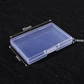 Transparent PP plastic storage box 95x64x14mm rectangle flat container with flip lid - Square Box Style 10