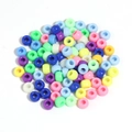 Perline pony in acrilico colorate 9x6mm con foro grande per gioielli fai-da-te - 200 Pezzi/Confezione / Colori Pieni Misti