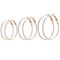 Drei Paar elegante Creolen in Roségold in verschiedenen Größen mit Hebelverschluss - Eisen-Creolen mit Stift / 20mm / Gold