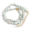 Irregular light blue natural agate crushed stone necklace with golden lobster clasp - Natural Stone