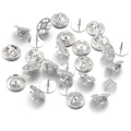 Dettaglio macro di chiusure a farfalla argento da 11mm per creazione gioielli DIY - Argento