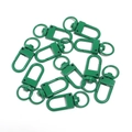 Fermoirs mousquetons rotatifs en alliage laqué vert pour création de porte-clés DIY - Fermoir mousqueton / 10 Pièces/Paquet / Vert foncé