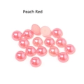 Mezze perle piatte imitazione ABS color pesca per gioielli fai-da-te e artigianato - Rosa Acceso