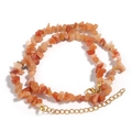 Irregular orange agate gravel necklace with adjustable gold-plated lobster clasp - Red Aventurine