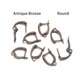Huit crochets de boucles d'oreilles ronds en bronze antique pour bijoux DIY et artisanat - 11*18mm / Bronze