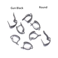 Lot de 8 dormeuses rondes noir fusil pour la création de bijoux DIY et l'artisanat français - 11*18mm / Noir Fusil