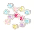 Bunte Aurora Acrylperlen in Sternform mit Facettenschliff für DIY-Schmuckherstellung - Bunt galvanisierte Blume #2