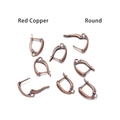 Dormeuses françaises en cuivre rouge de forme ronde pour la création de bijoux DIY - 11*18mm / Cuivre rouge antique
