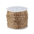 Macro view of gold plated copper paperclip chain roll for DIY jewelry making accessories - Length 6mm Width 3mm / KC Gold