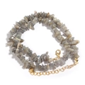 Handmade necklace with irregular grey labradorite stones and a gold lobster clasp - Flash Stone (Labradorite)