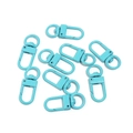 Mousquetons en alliage laqué bleu ciel pour la création de bijoux DIY et porte-clés - Fermoir mousqueton / 10 Pièces/Paquet / Bleu clair