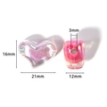 Sternförmige Acrylperle in Pink-Lila mit Größe 21x16mm für DIY-Schmuckherstellung geeignet - Bunt galvanisiertes Herz #1