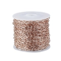 Close-up of rose gold copper paperclip chain roll for DIY jewelry making accessories - Length 6mm Width 3mm / Rose Gold