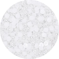 Perle bianche semitonde in ABS a fondo piatto per gioielli fai da te e nail art - Bianco