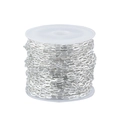 Silver paperclip chain on white spool for DIY jewelry making and necklace crafts - Length 6mm Width 3mm / Silver