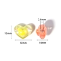 Farbverlauf Herz Acrylperle für DIY Schmuck mit 17mm Breite und 2,8mm Lochöffnung - Bunt galvanisiertes Herz #2