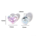 15mm schillernde herzförmige Acrylperle mit 2,8mm Loch für DIY-Schmuckherstellung - Bunt galvanisiertes Herz #3