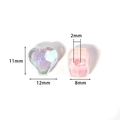 Rosa Herzperlen aus Acryl mit Aurora-Effekt für DIY-Schmuck, 11mm Größe mit vertikalem Loch - Bunt galvanisiertes Herz #4