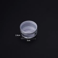 Transparent round PP plastic storage box with screw lid measures 5cm diameter and 2.4cm height - Round Box Style 7