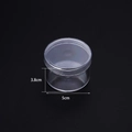 Clear round PP plastic storage box with screw lid, 5cm diameter and 3.8cm height - Round Box Style 8