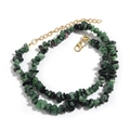 Irregular Ruby in Zoisite stone necklace with adjustable golden lobster clasp and chain - Ruby Zoisite