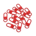 Rote mattierte Karabinerverschlüsse aus Legierung für DIY-Schlüsselanhänger Zubehör - Karabinerverschluss / 10 Stück pro Packung / Rot