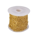 Detailed view of golden thin metal chain roll for DIY jewelry making and accessories - 1.5mm Width / Gold